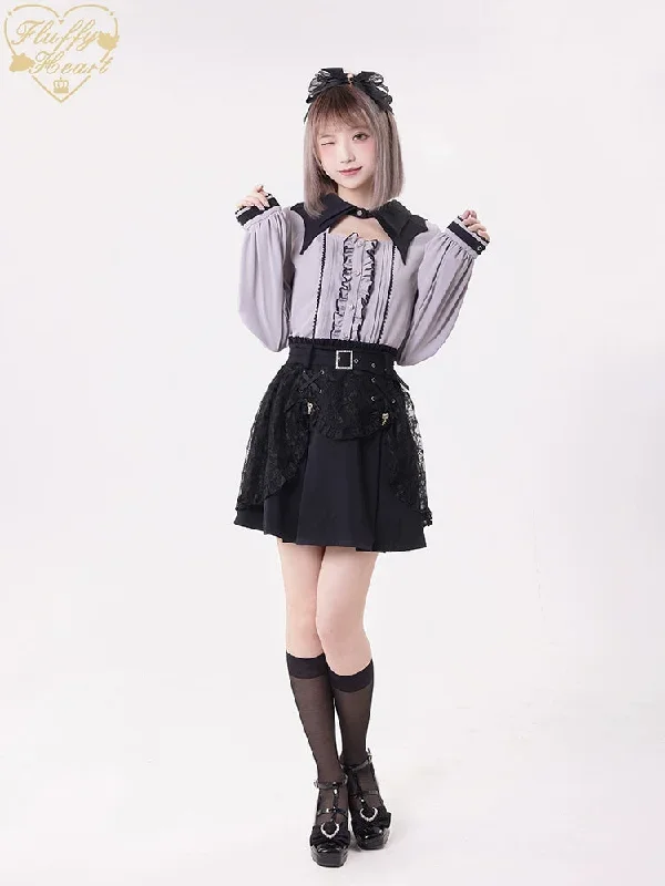 jirai-kei-rhinestone-belt-black-lace-double-layers-skirt