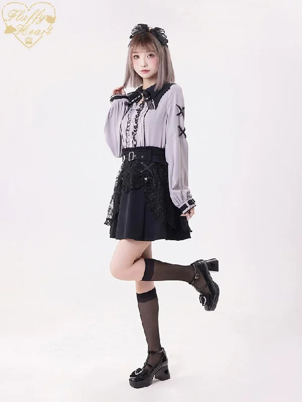 jirai-kei-rhinestone-belt-black-lace-double-layers-skirt