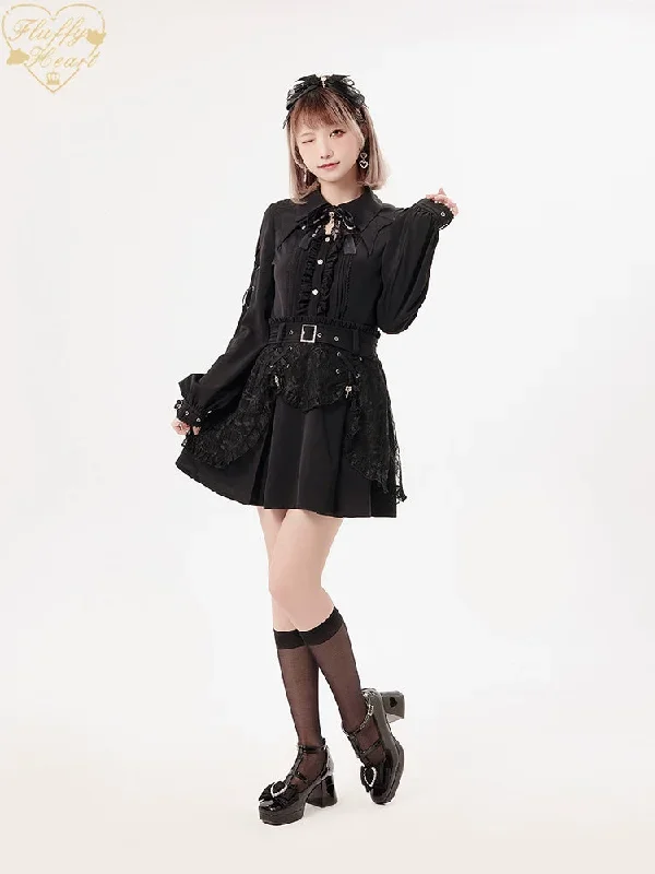 jirai-kei-rhinestone-belt-black-lace-double-layers-skirt