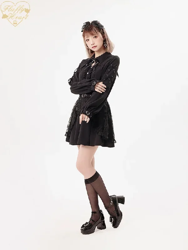 jirai-kei-rhinestone-belt-black-lace-double-layers-skirt