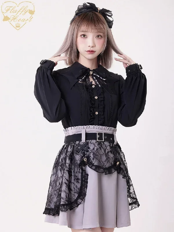 jirai-kei-rhinestone-belt-black-lace-double-layers-skirt