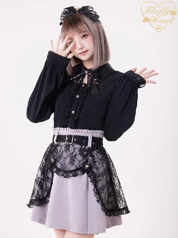 jirai-kei-rhinestone-belt-black-lace-double-layers-skirt