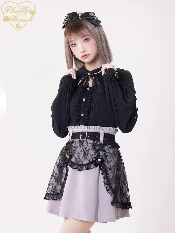 jirai-kei-rhinestone-belt-black-lace-double-layers-skirt