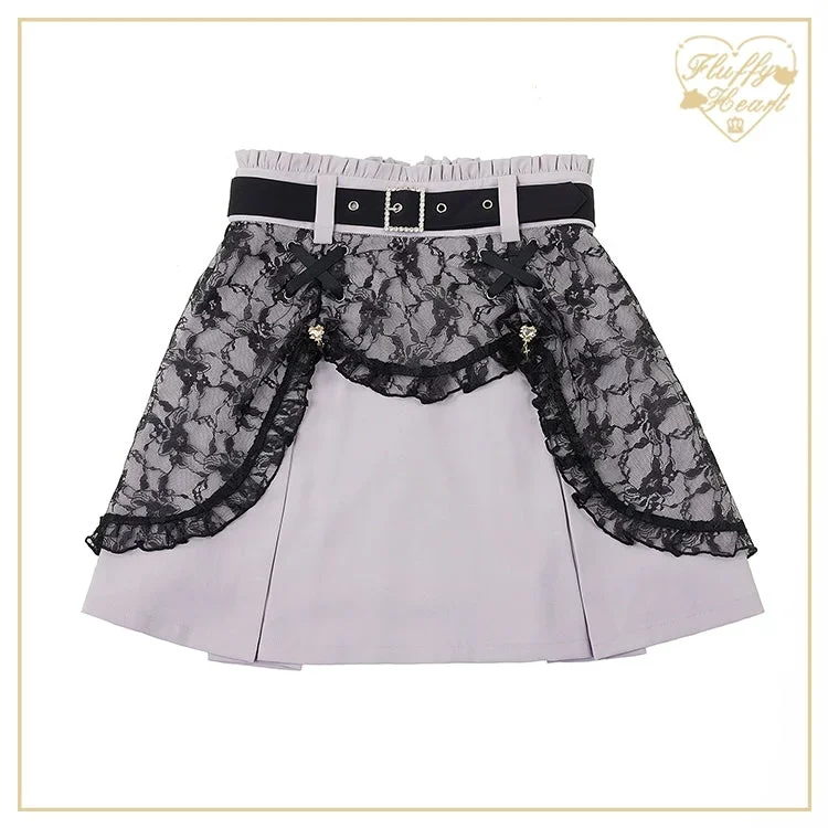 jirai-kei-rhinestone-belt-black-lace-double-layers-skirt