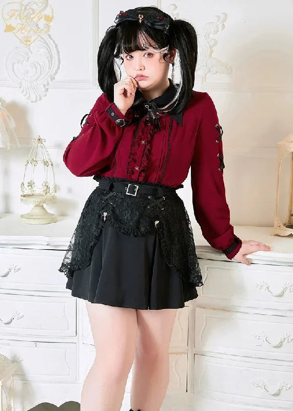 jirai-kei-rhinestone-belt-black-lace-double-layers-skirt