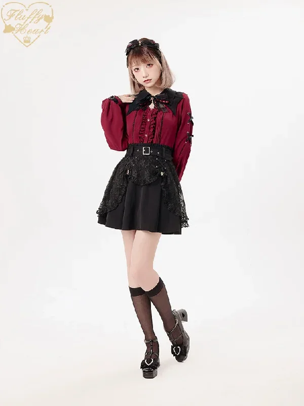 jirai-kei-rhinestone-belt-black-lace-double-layers-skirt