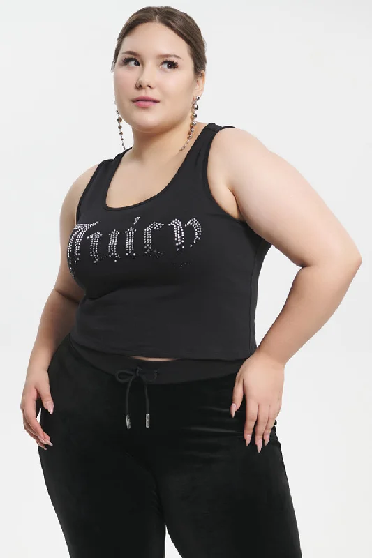 Plus-Size Ombre Bling Tank Top