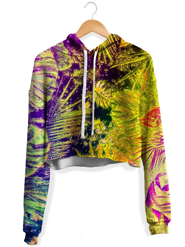 Junglist Rainbow Fleece Crop Hoodie