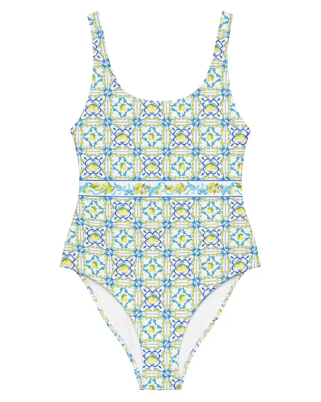 La Dolce Lemon Tile One-Piece Swimsuit