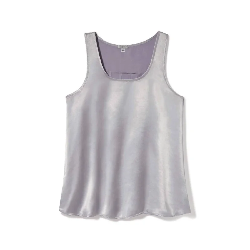 Laura Satin Racerback Tank In Lavender