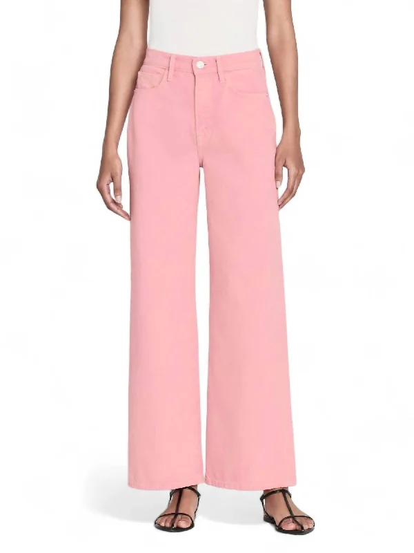 Le Jane Wide Crop Jean In Washed Dusty Pink