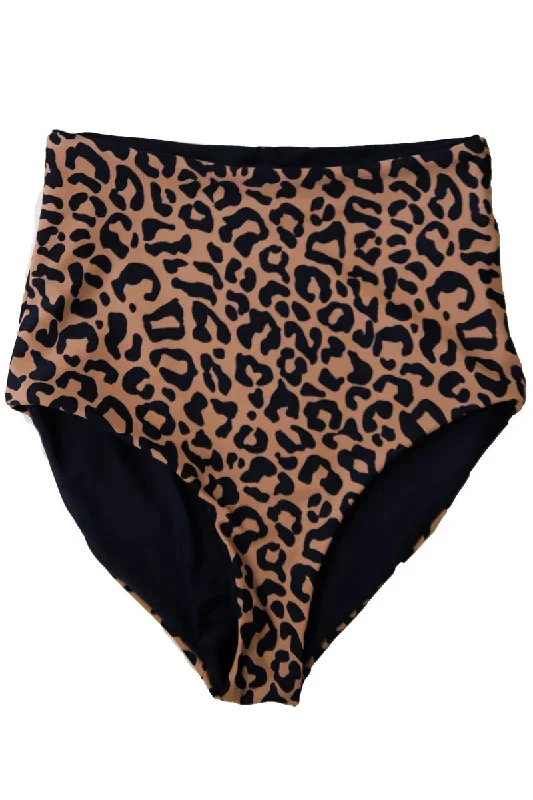 Leisure Reversible Bottoms |  Black & Leopard Print