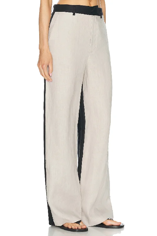 Linen Colorblock Trouser