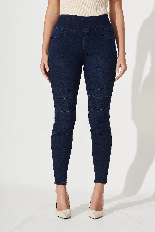 Little Lies High Rise Skinny Jegging In Dark Blue Denim