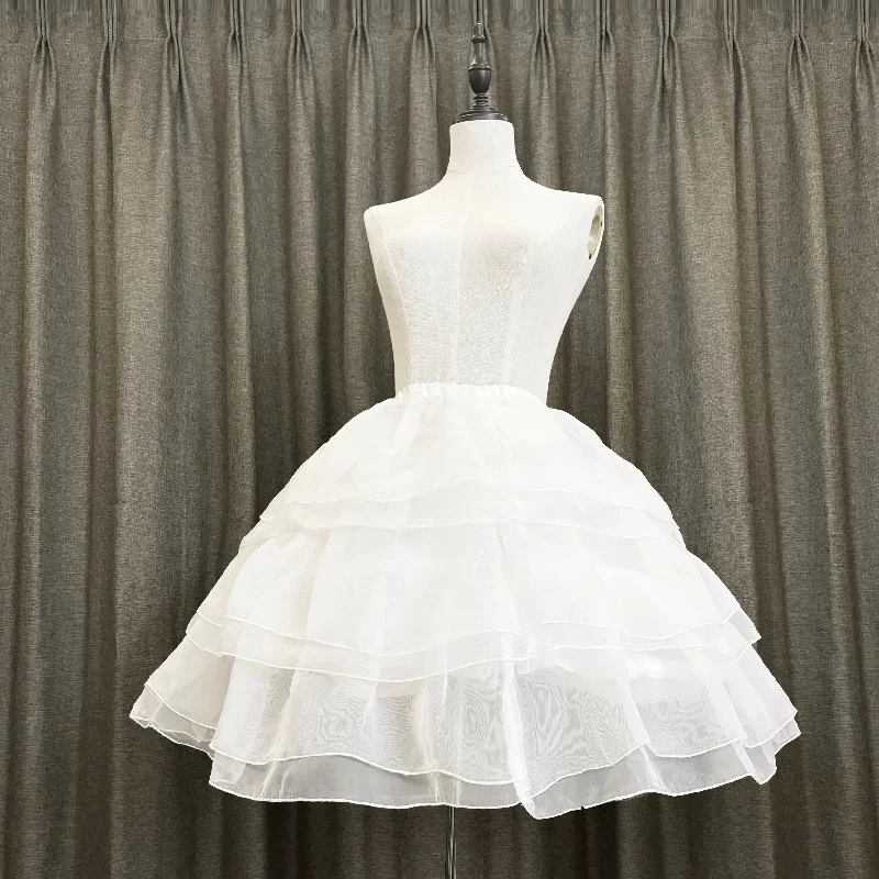 Caged Bird Hotel~Caged Bird~Lolita Petticoat White Plus Size Triple Layer Fishbone Petticoat Skirt