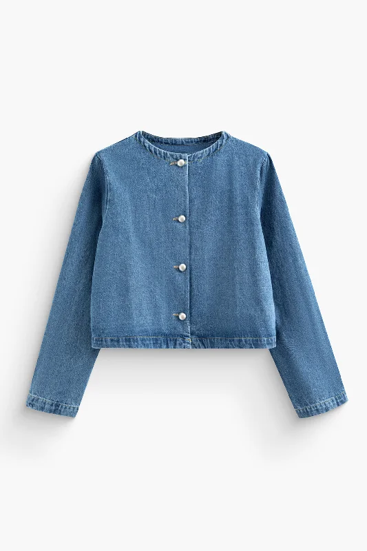 Button Up Long Sleeve Denim Jacket