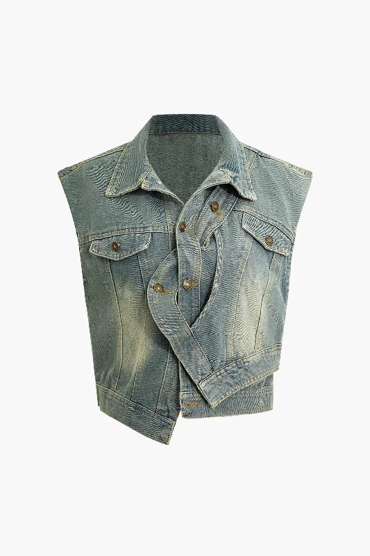 Faded Denim Vest