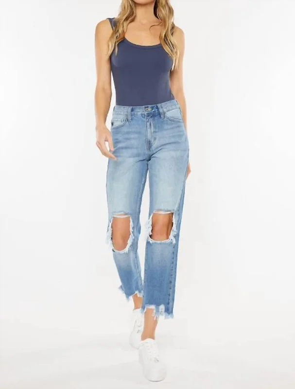 Mom Jean High Waist Relaxed Thigh In Blue