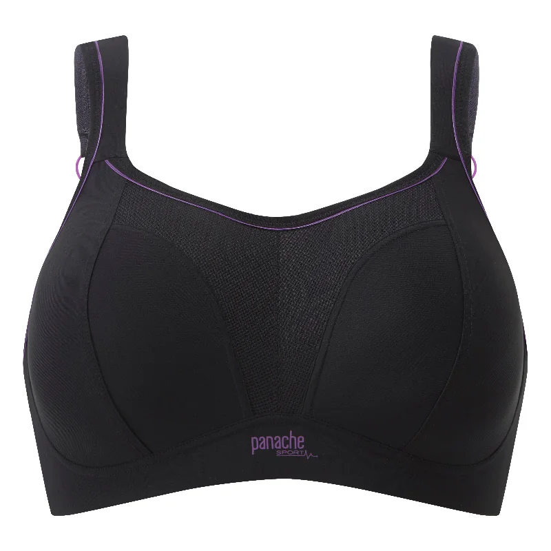 Panache Non Wired Padded Sports Bra in Black (In stock)