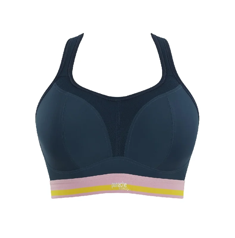 Panache Non Wire Padded Sports Bra in Retro Navy (In stock)