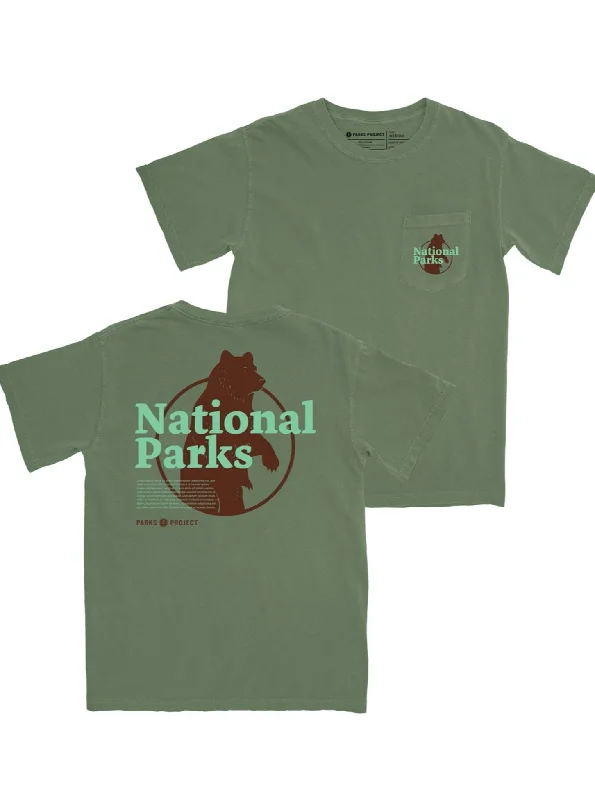 Our National Parks Puff Print Pocket Tee - Military Green