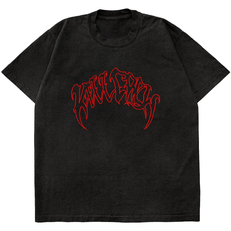 OVERSIZED ""CLASSIC"" T-SHIRT - BLACK / RED