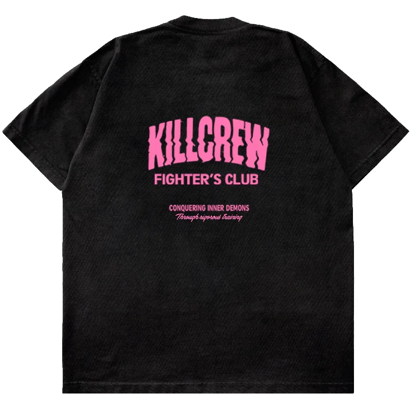 OVERSIZED RIGOROUS TRAINING T-SHIRT - BLACK / PINK