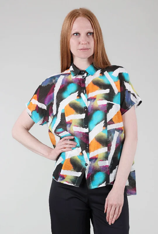 Fireworks Blouse, Turquoise Multi