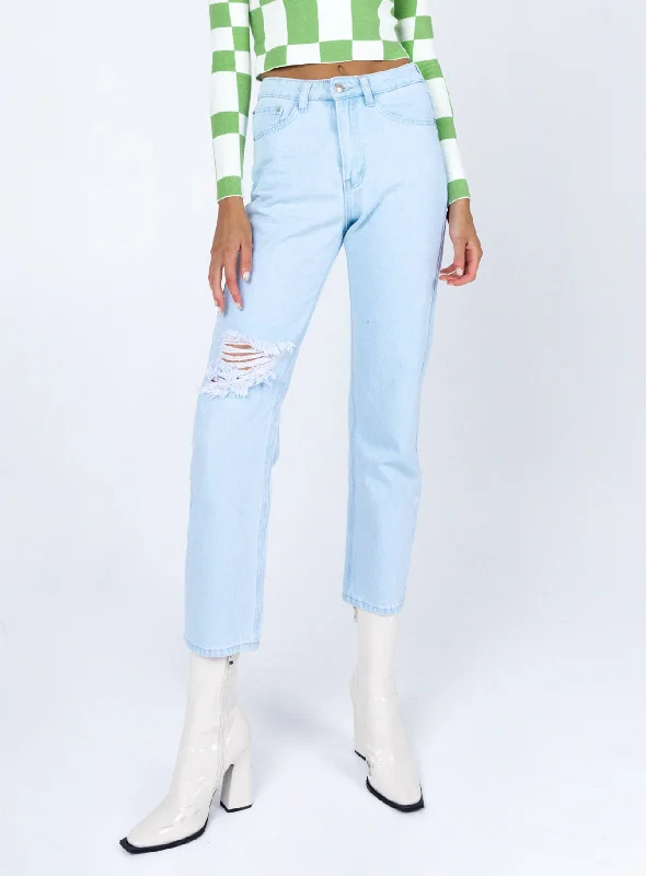 Palermo Straight Leg Light Wash Denim Jeans