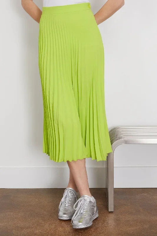 pleated-midi-skirt-in-neon-green