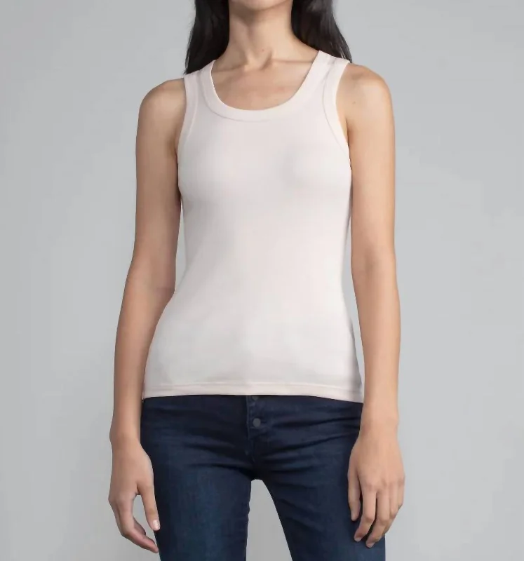 Rib Tank Top In Solid Oat