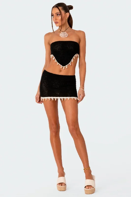 Fiji Crochet Low Rise Mini Skirt