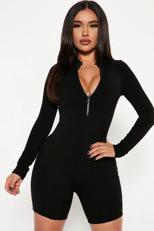 Sabrina Snatched Romper - Black