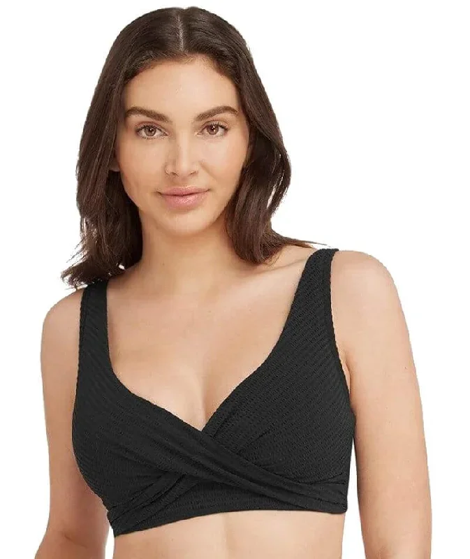 Sea Level Messina Cross Front B-DD Cup Bikini Top - Black