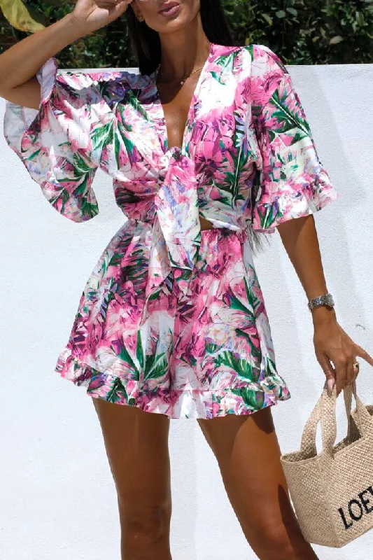 selene-multi-leaf-print-knot-front-playsuit