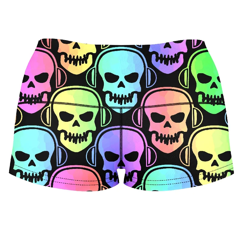 skull-deejays-high-waisted-womens-shorts