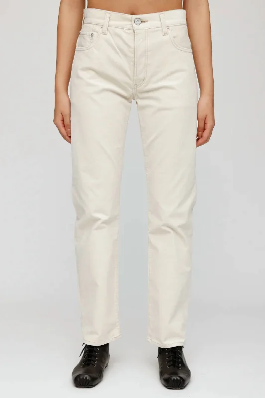 Slater Corduroy Straight Jeans In Ivory