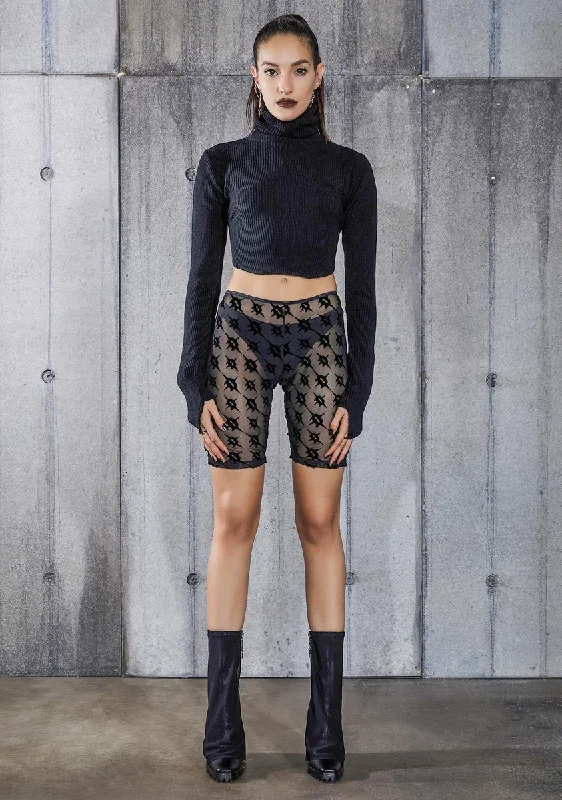 snare-monogram-print-mesh-biker-shorts