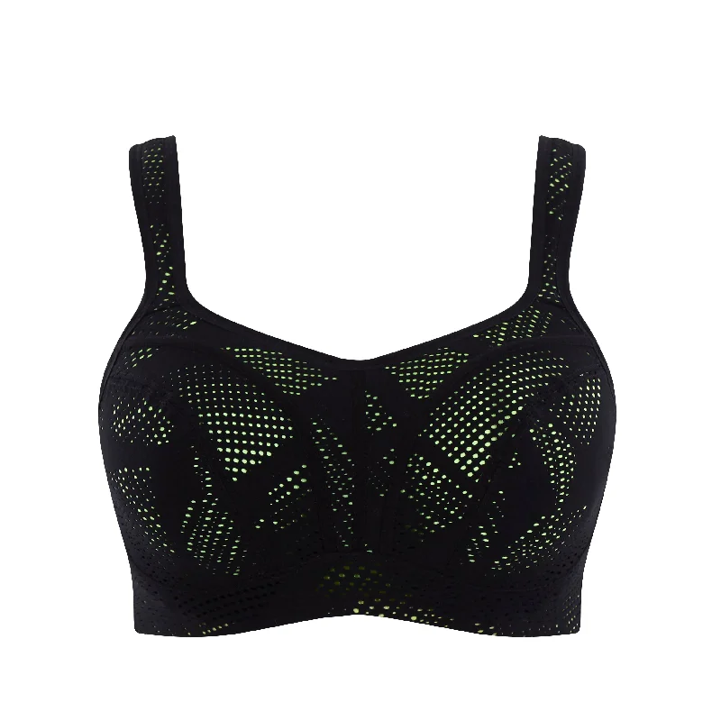 Panache Underwire Sports Bra in Black and Lime