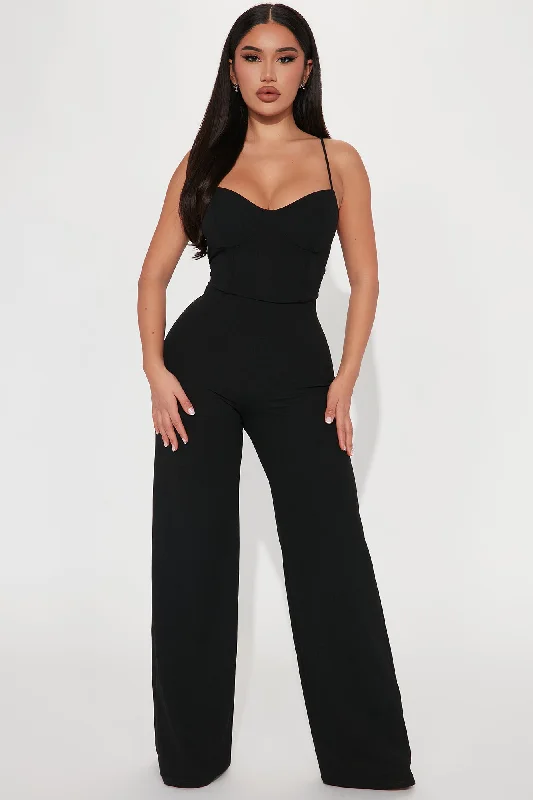 Taking Notes Jumpsuit - Black