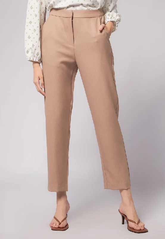 Tapered Pants with Slit Hem