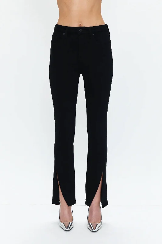 Teagan High Rise Split Jeans. In Black