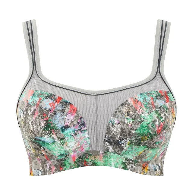 Panache Underwire Sports Bra In Abstract Reptile