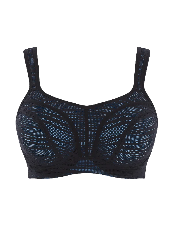 Panache Underwire Sports Bra in Black and Aqua