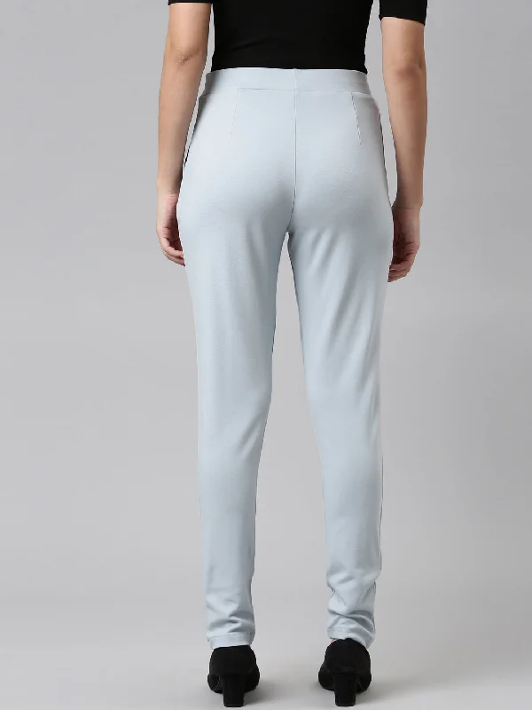 women-solid-dusty-blue-stretch-ponte-pants