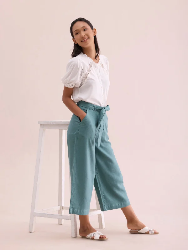 women-solid-ocean-green-linen-mid-rise-culottes