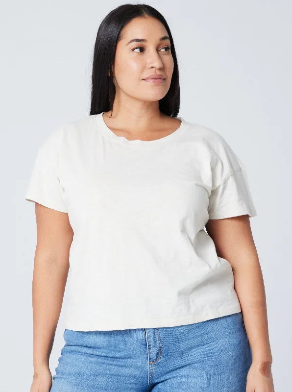 Women's Easy Crop Tee - Stone