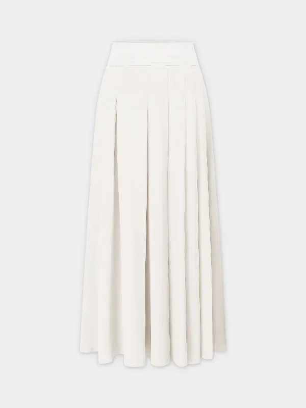 Yolk Pleated Skirt 37""-White